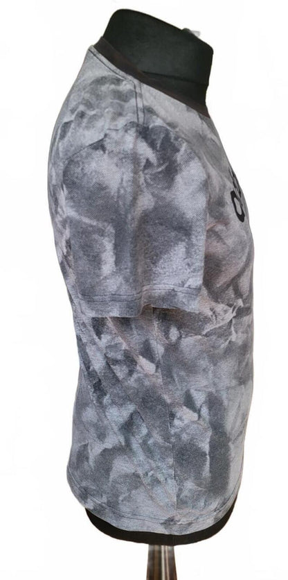 Adidas Men's Grey Abstract Pattern Logo T-Shirt - Size XS (34" Chest)