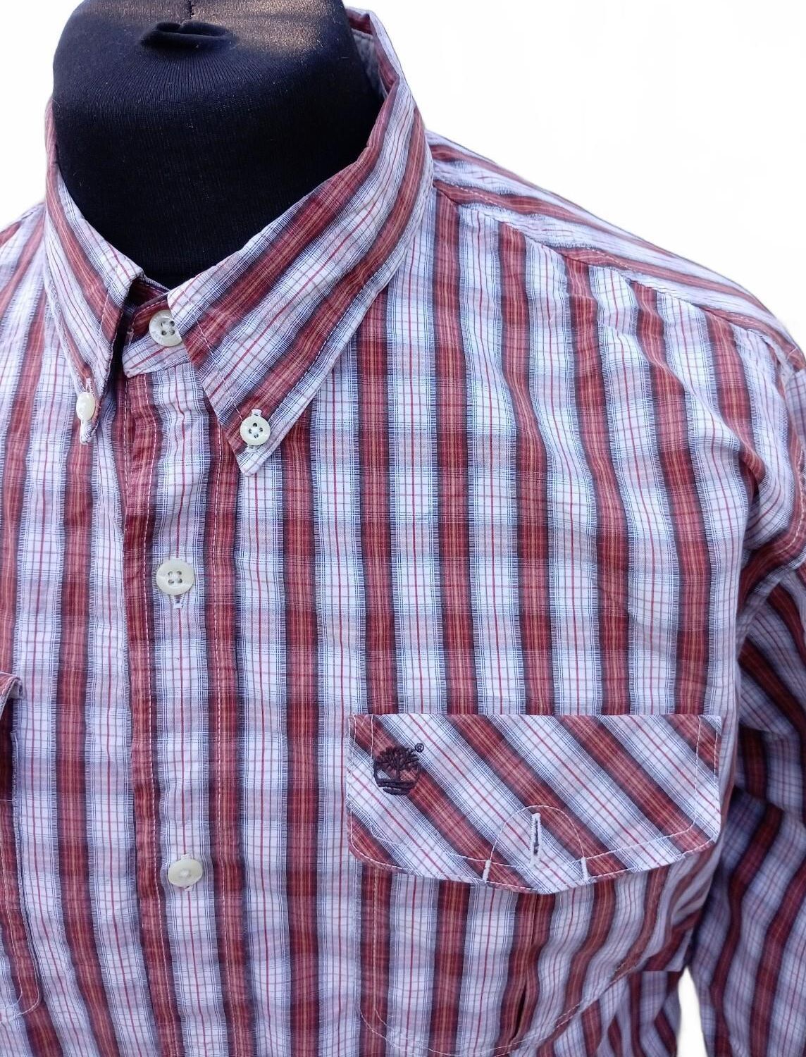 Vintage Y2K Timberland Men's XL Slim Fit Button Down Shirt Spotless 23" P2P