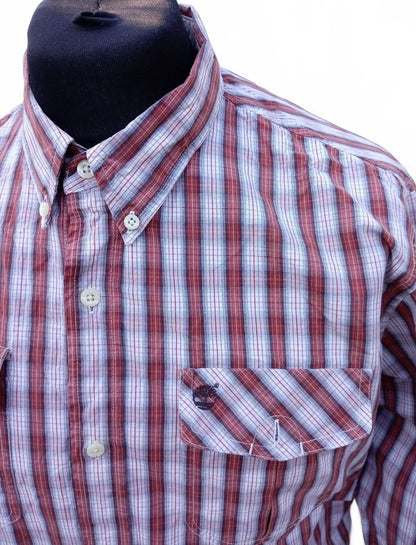 Vintage Y2K Timberland Men's XL Slim Fit Button Down Shirt Spotless 23" P2P