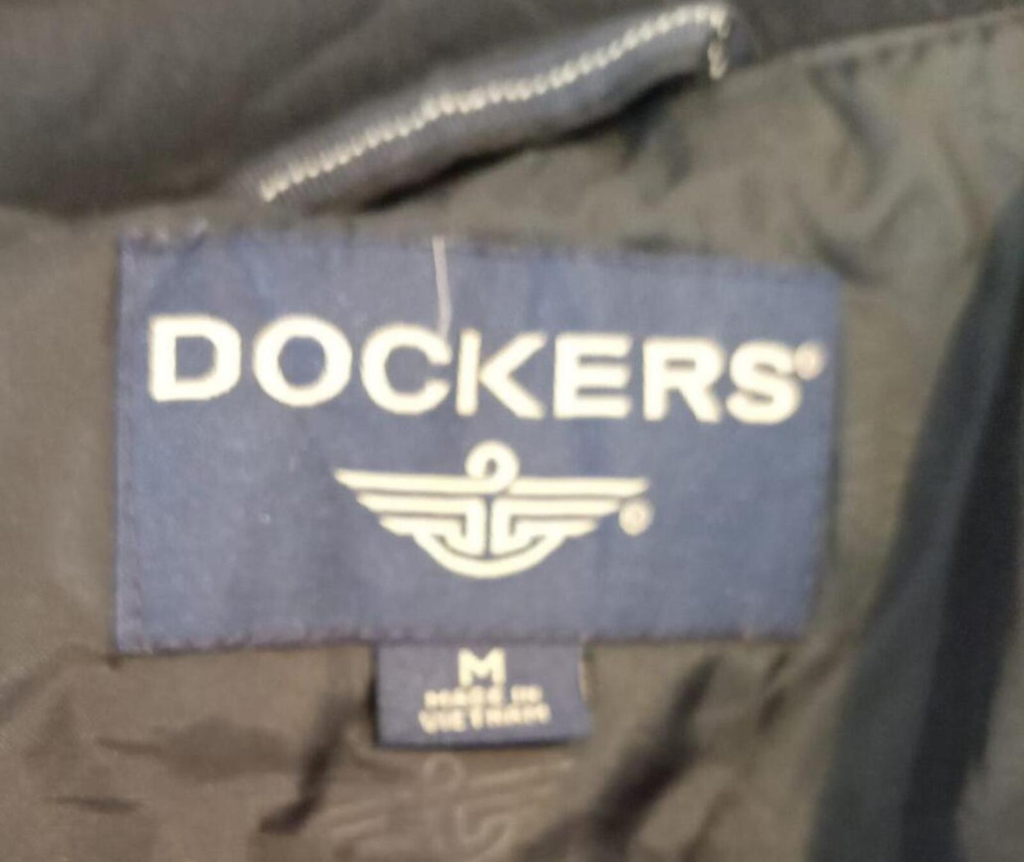 Vintage 90s/Y2K Dockers Padded Jacket - Medium - Navy Blue - Retro Anchor Logo