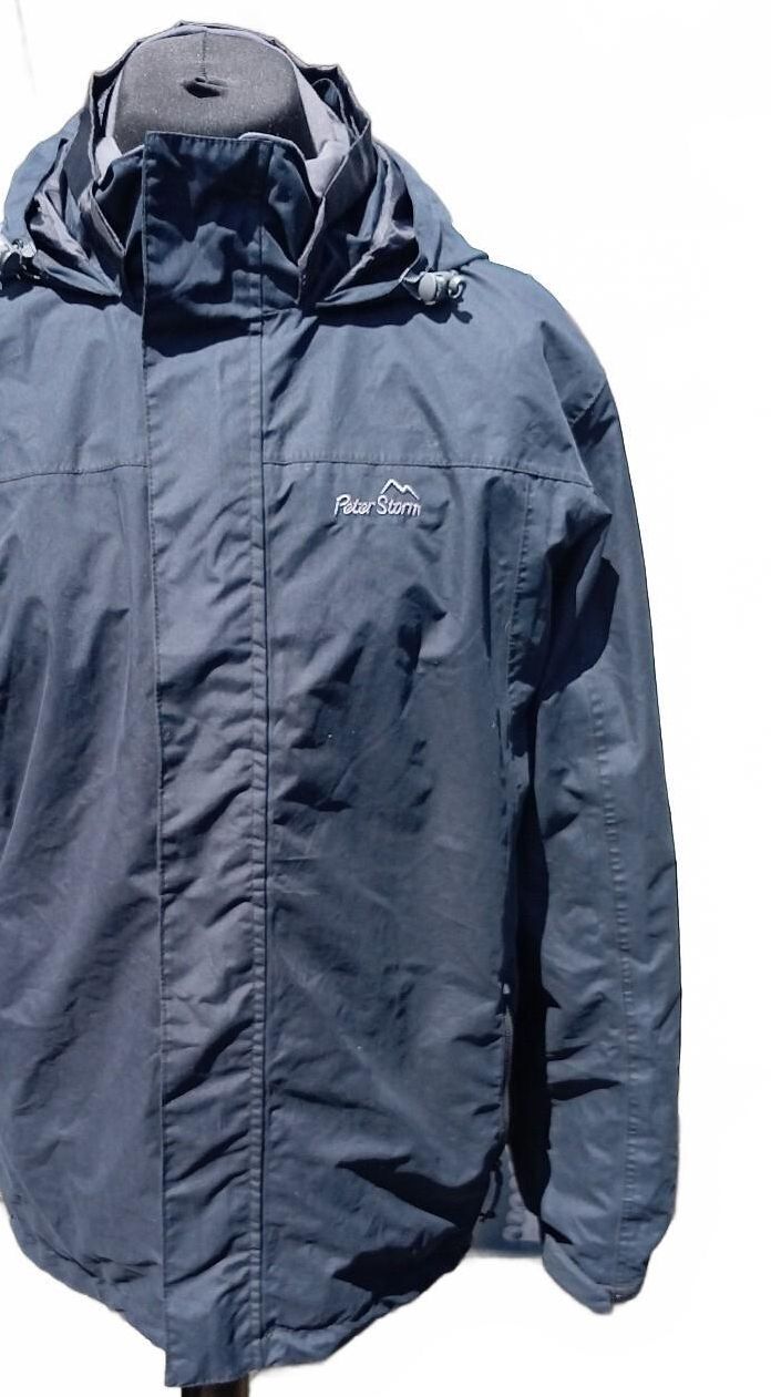 Peter Storm Waterproof Jacket Large Blue – 23" P2P – Outdoor Hiking Walking Coat