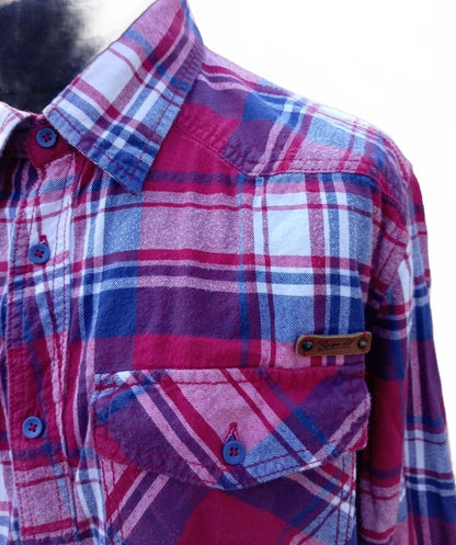 Brandit XL Shirt – Regular Fit – Red/Blue/White Check – Casual Workwear