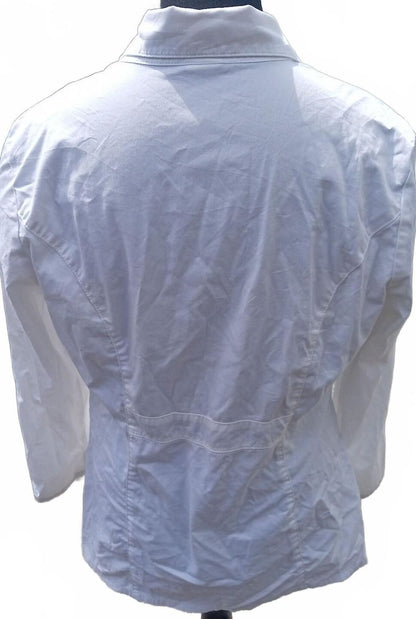 Dickies White Lab Coat Medical Scrub Jacket Blazer 3-Button Women's XL (23" P2P)
