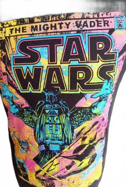 Official Star Wars Darth Vader Retro Neon Comic Graphic T-Shirt Men's Small