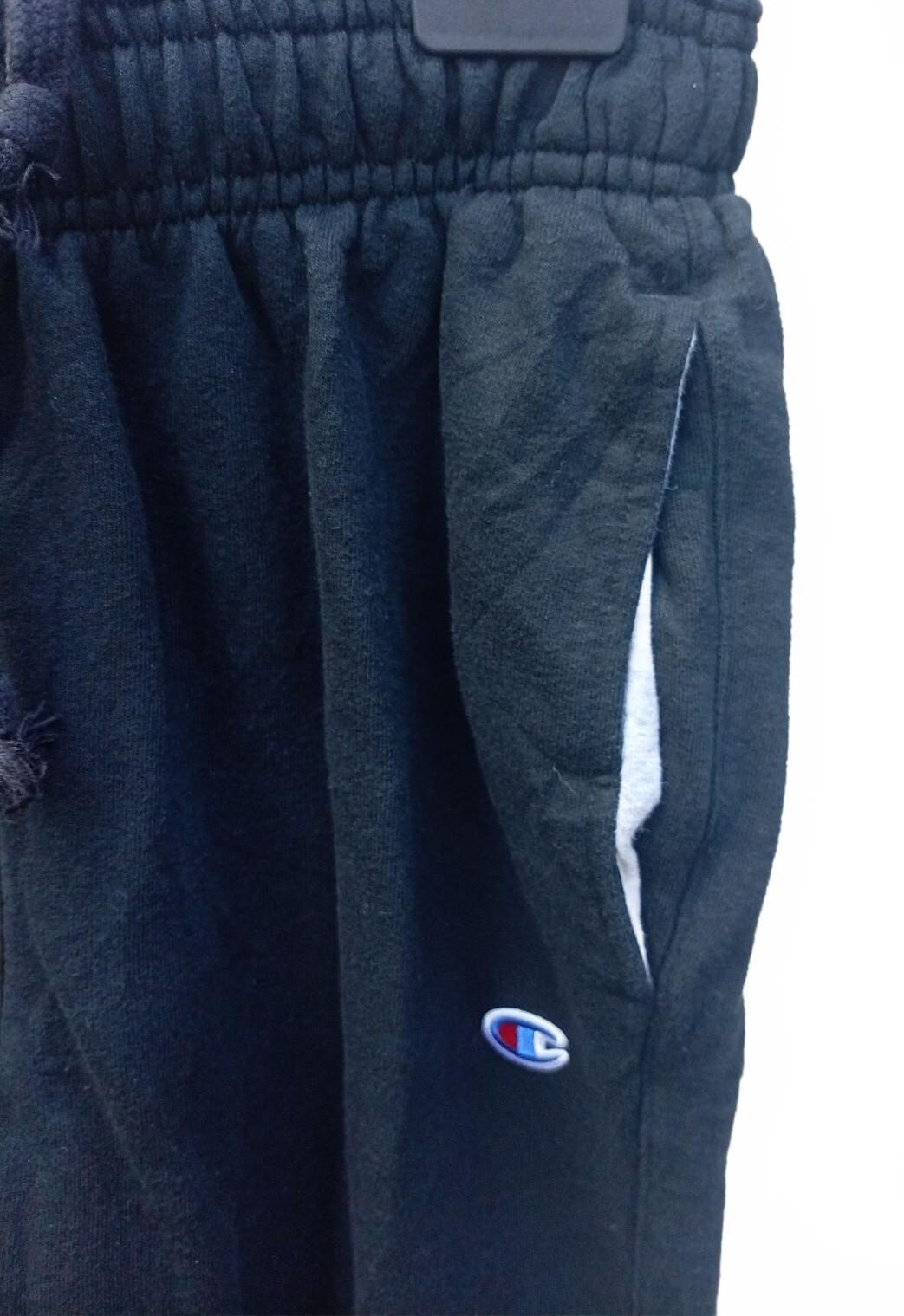 Champion Black Jogger Sweatpants with Elastic Waist and Side Pockets - S