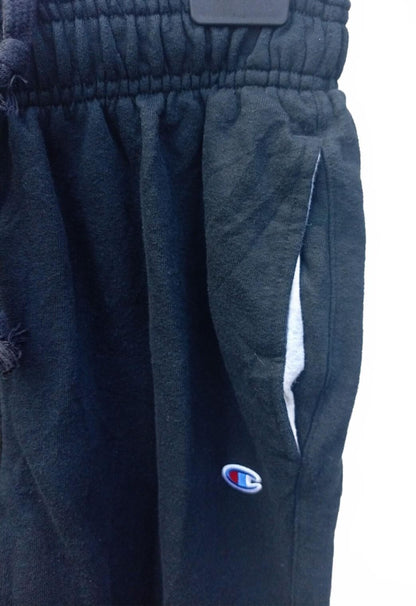 Champion Black Jogger Sweatpants with Elastic Waist and Side Pockets - S