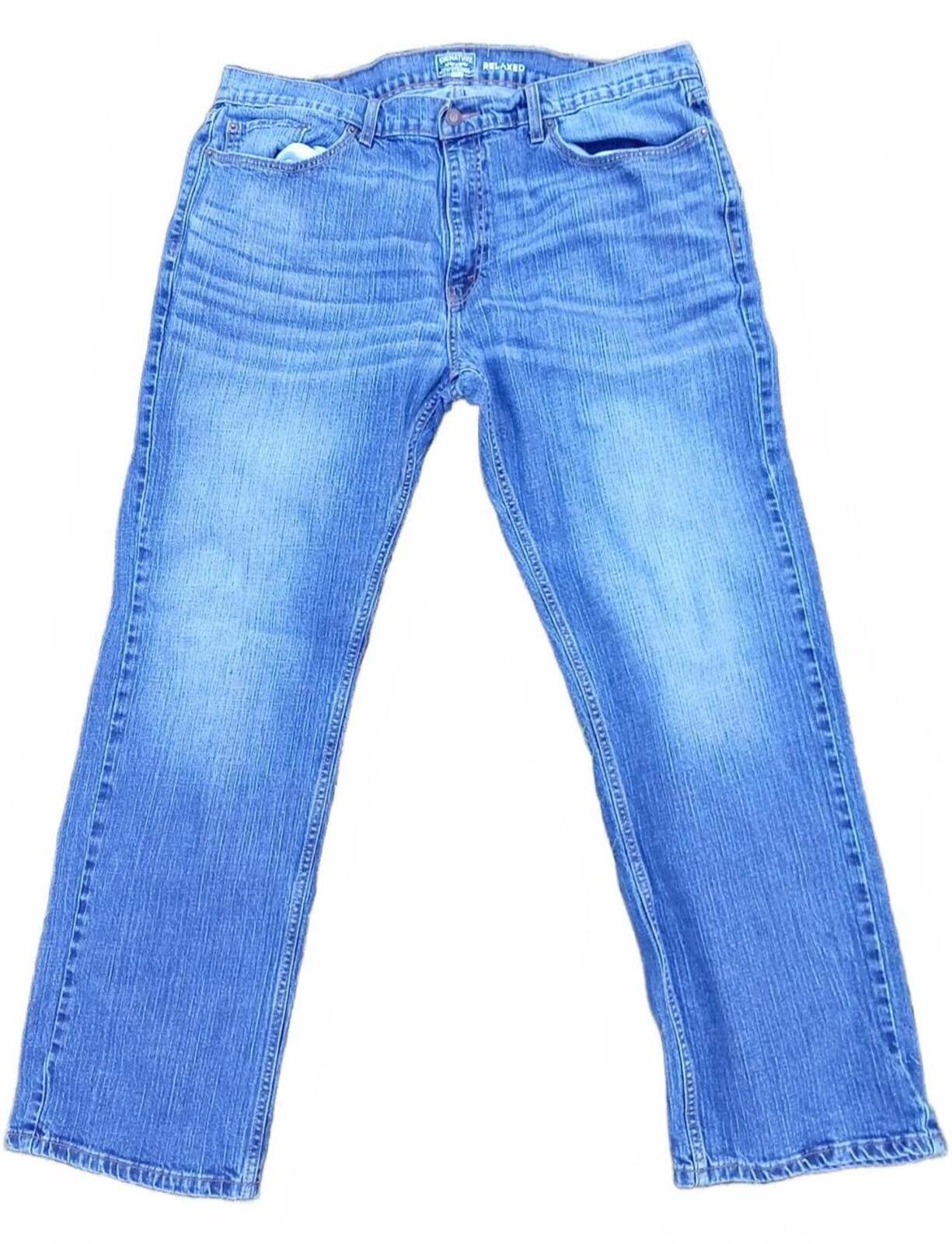LEVI STRAUSS Signature Mens Blue Jeans W40 L32 Straight Leg Denim 40W 32L