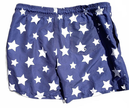 Quantico Surf Men’s Swim Shorts Stars Size L Drawstring Mesh Lining