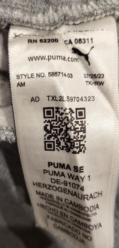 Puma Essentials Joggers Men’s M – Grey – Fleece – Cuffed – Drawstring Waist