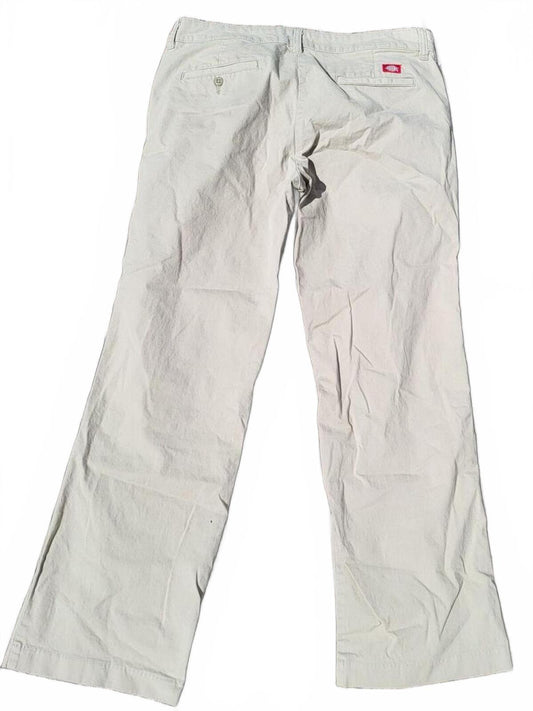 Dickies Women's Straight Leg Workwear Trousers 14R Beige Khaki (W36 L30) - 90s