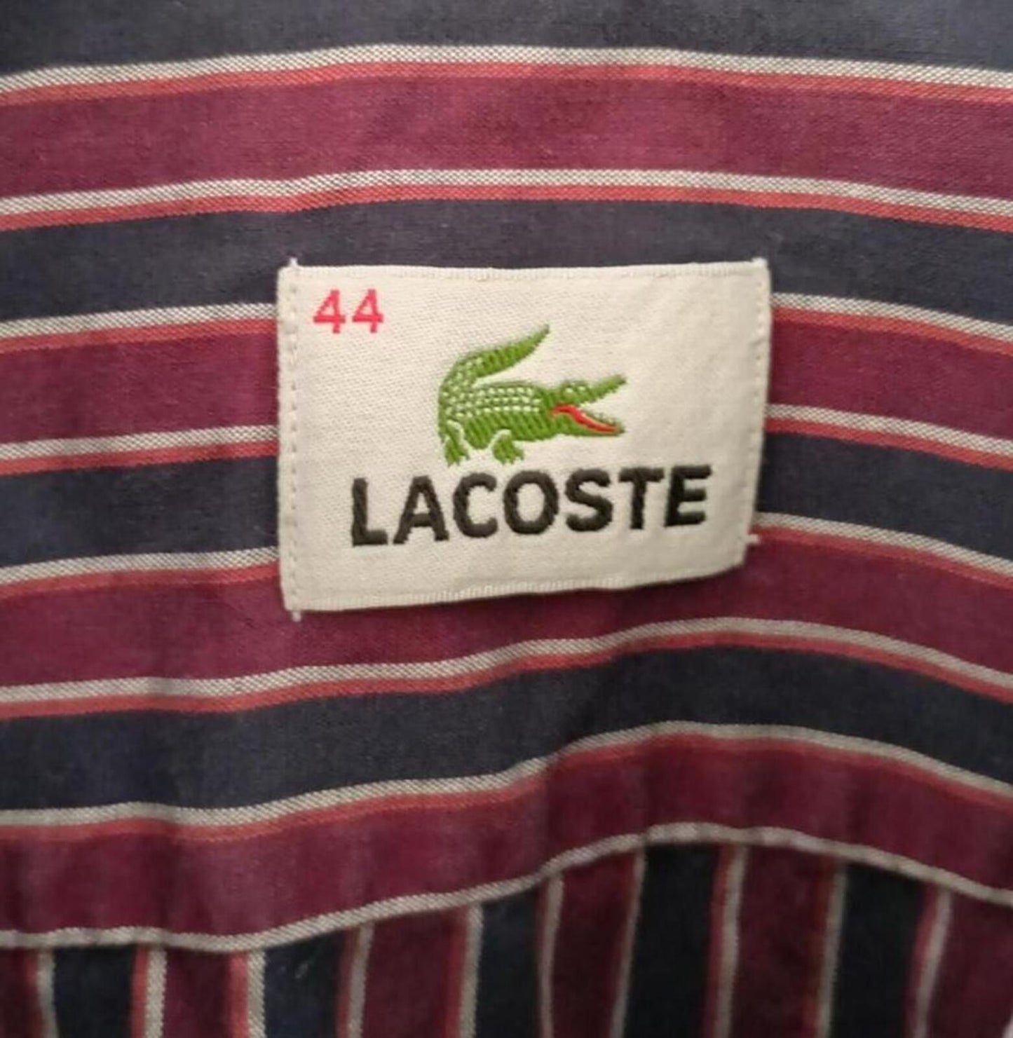Vintage Lacoste Striped Long Sleeve Shirt Size 44