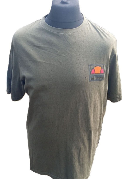 Ellesse Men's Olive Green Logo T-Shirt - Large 23"