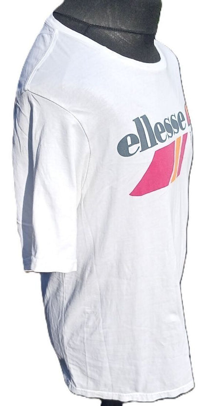 Ellesse 1959 White Graphic T-Shirt Large 22" P2P