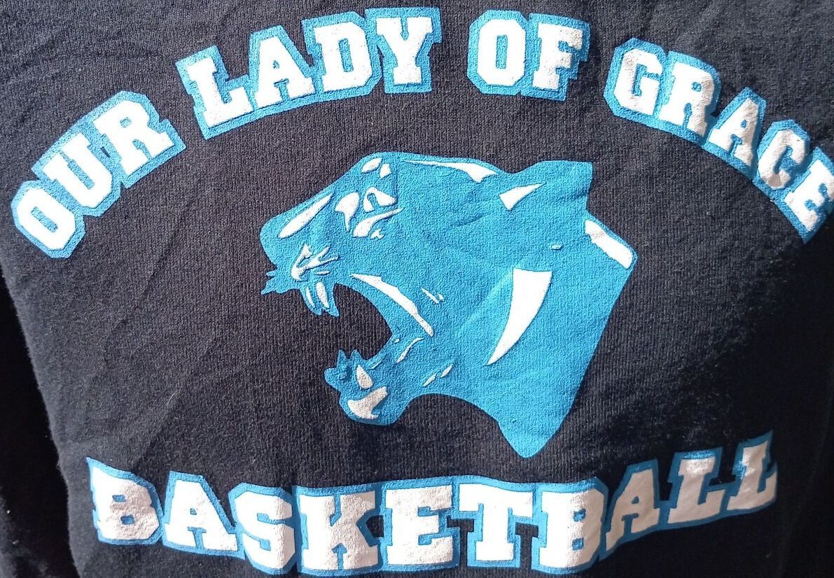Fruit of the Loom Heavyweight Our Lady of Grace Basketball Hoodie XL Black