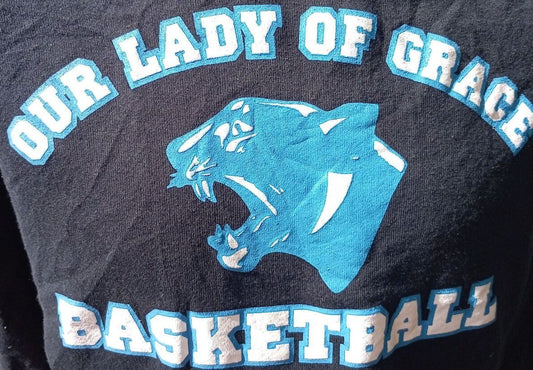 Fruit of the Loom Heavyweight Our Lady of Grace Basketball Hoodie XL Black