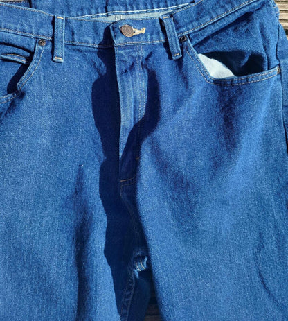Wrangler Comfort Flex Mens Jeans Size W34 L34 Straight Leg Blue Denim