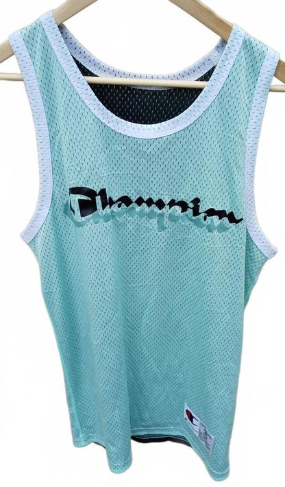 Vintage 90s Champion Reversible Vest - Teal/Black - Size Small (36" chest)