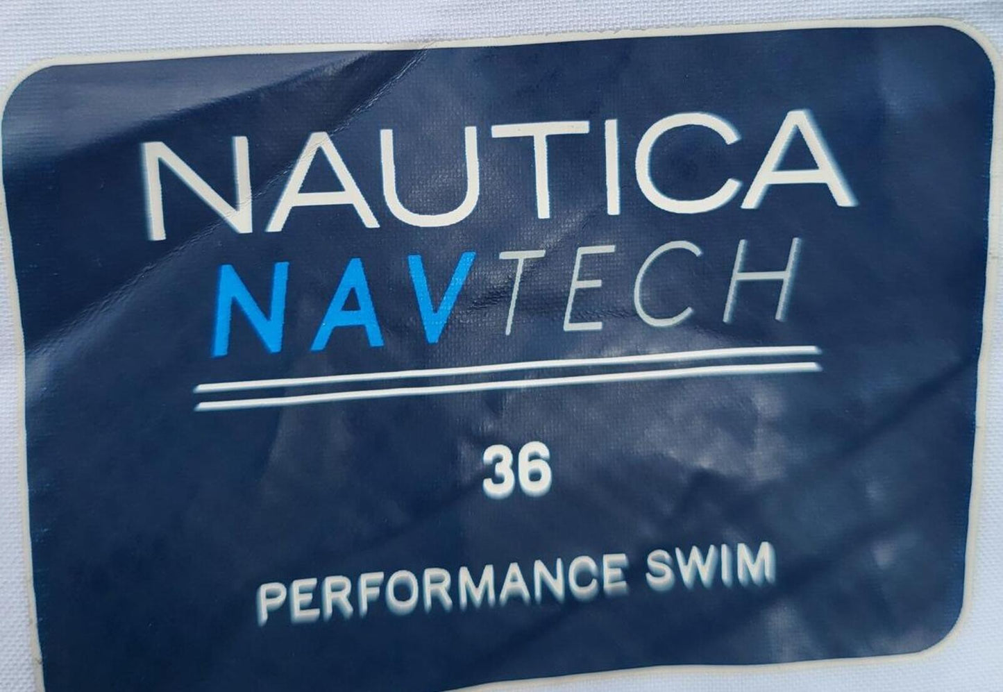 Nautica NavTech Men's Navy Blue Swim Shorts with Side Pocket - Size 36W