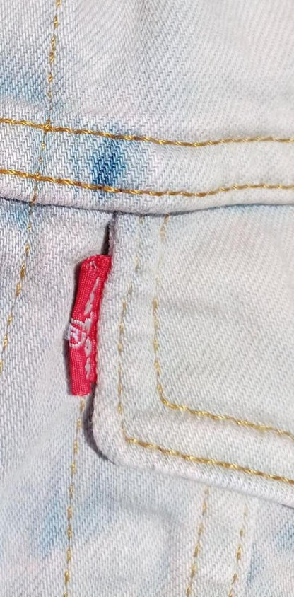 Levi's Women's Denim Trucker Jacket M Medium Bleached Pastel Lilac Pink 21" P2P