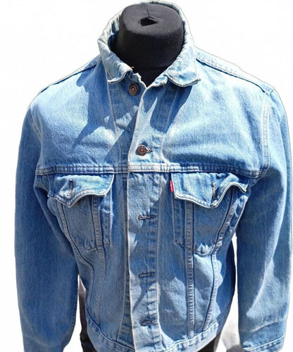 Vintage 80s Levi's 70506 0211 Denim Trucker Jacket Size 44 Large Made in USA