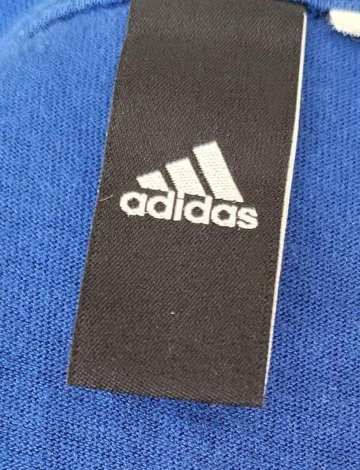 Adidas Blue Logo Graphic T-Shirt - Medium