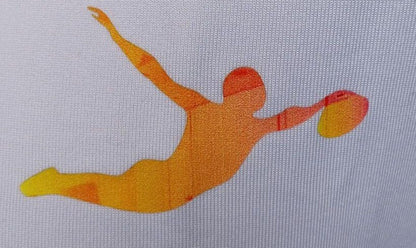 White Sports T-Shirt with Yellow Diving Kratos Rugby Logo - Large