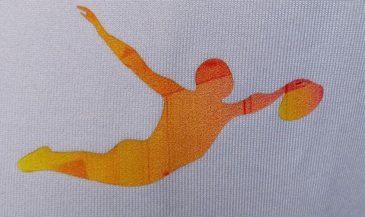 White Sports T-Shirt with Yellow Diving Kratos Rugby Logo - Large