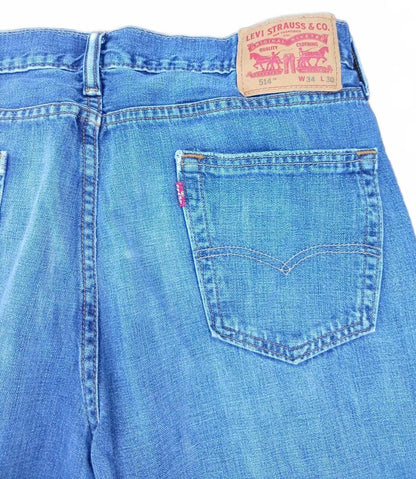 Title: Levi's 514 Men's Straight Fit Jeans Blue Denim Size W34 L30 Medium Wash