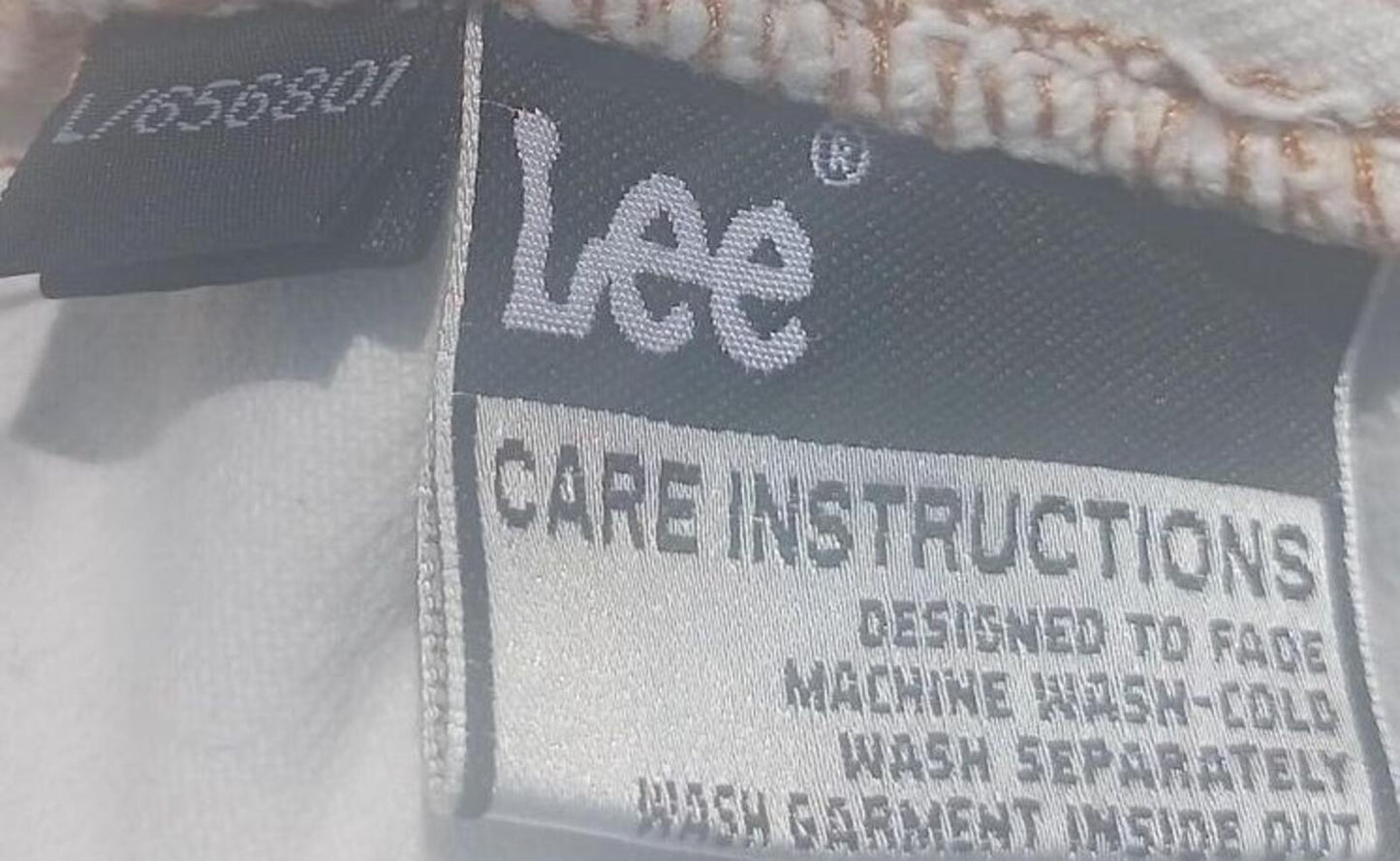 Lee Women's Denim Jacket Size 10 White Jean Trucker Coat Classic Casual Utility