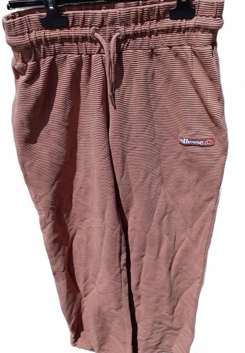 Ellesse Ribbed Joggers – Waist 28–36" – Pink – Logo – Excellent Condition