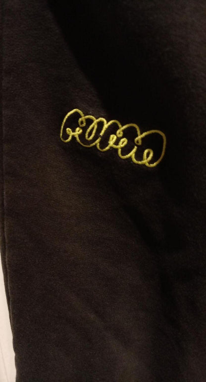 Puma Black Jogger Pants with Yellow Logo - Aged 13 to 14