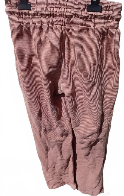 Ellesse Ribbed Joggers – Waist 28–36" – Pink – Logo – Excellent Condition