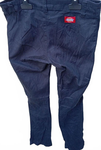 Dickies Work Pants 28x30 Dark Navy Blue Trousers Skater Streetwear Flat Front