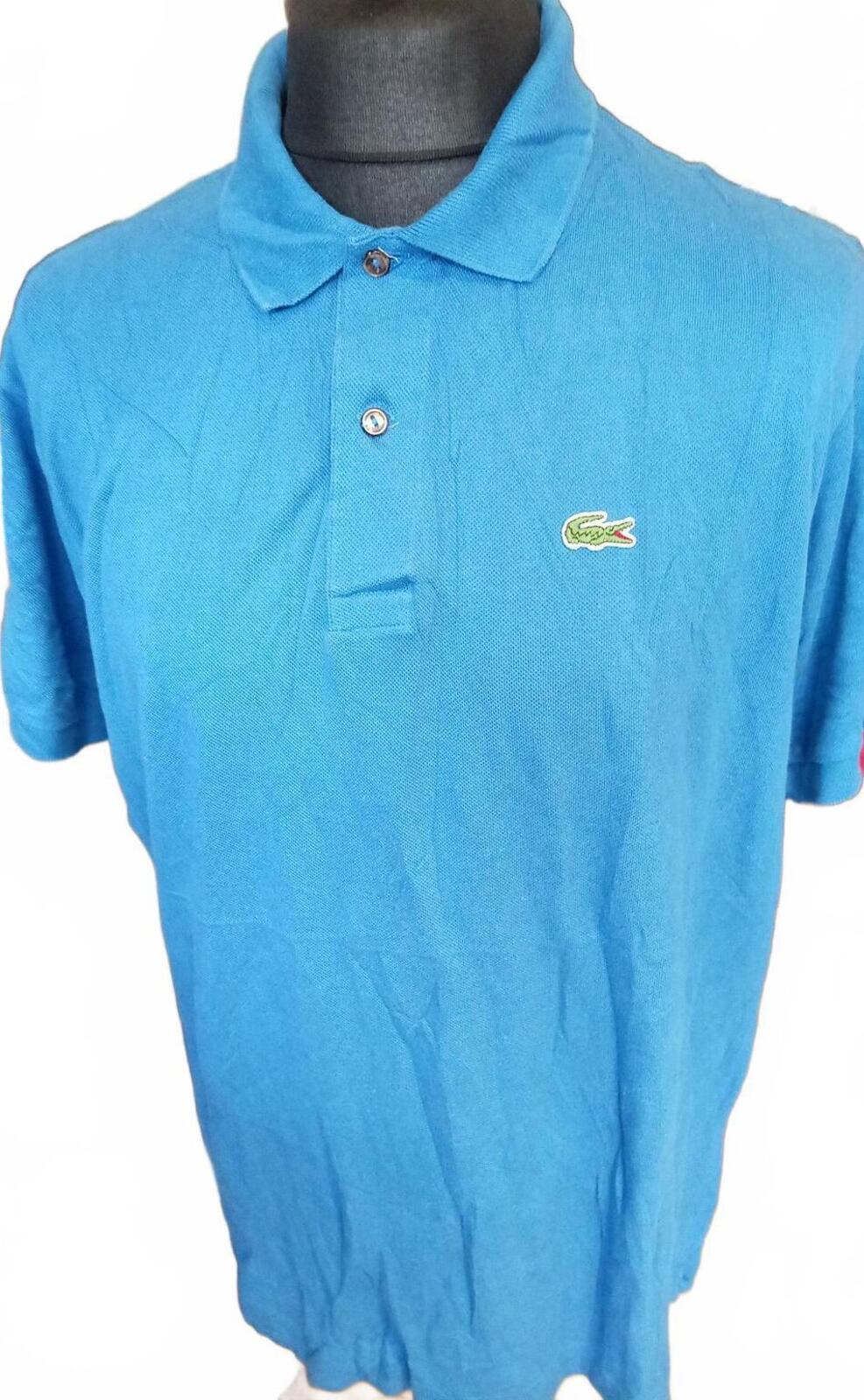 Lacoste Blue Short Sleeve Polo Shirt with Crocodile Logo - Size 7 XXL