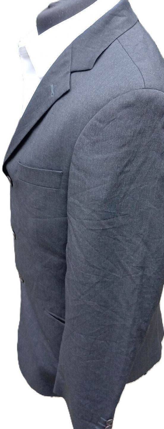 Vintage Hugo Boss Germany Blazer Jacket 38R 40R Grey Virgin Wool Nobely/Sigma