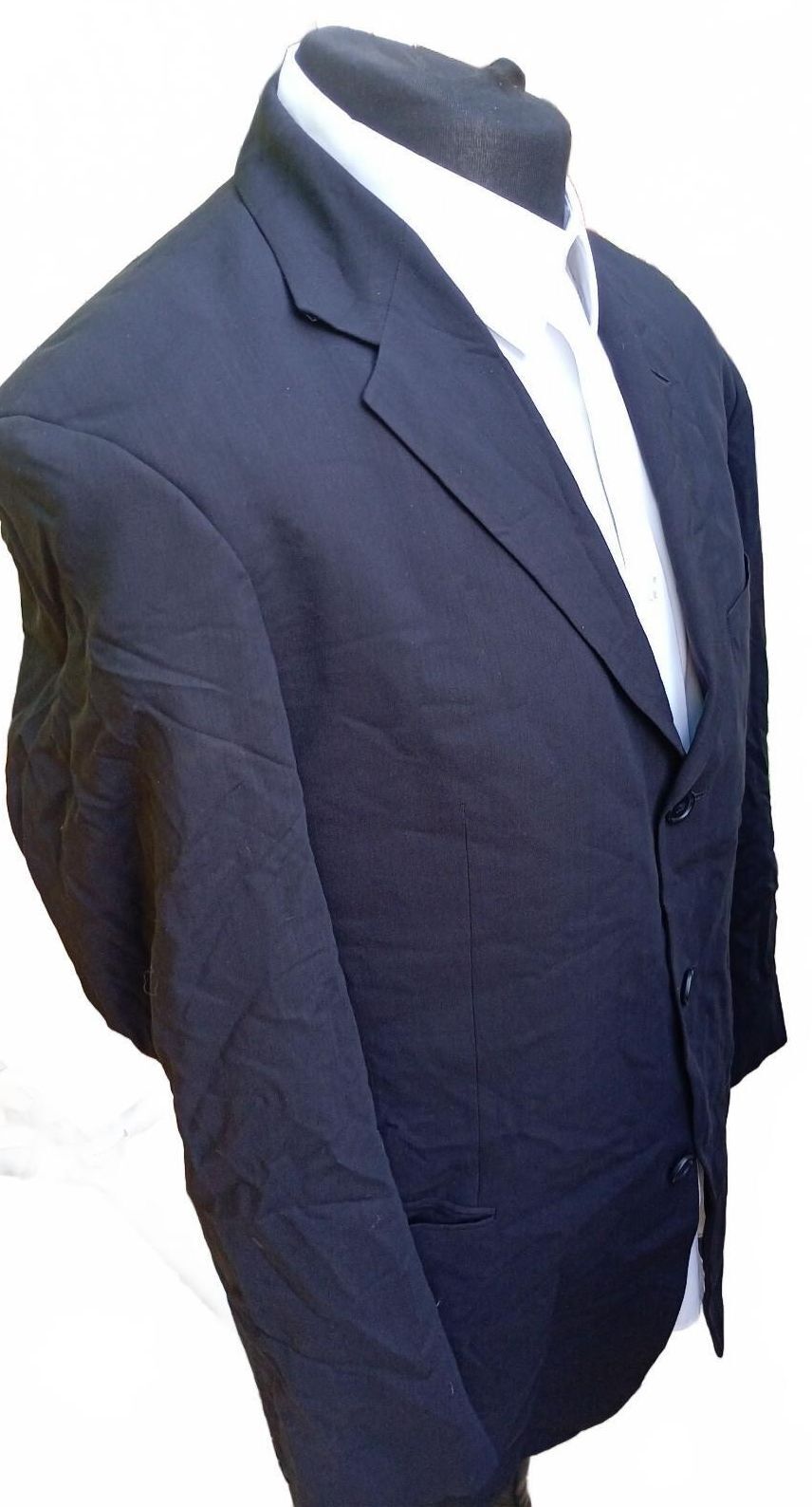 Vintage 90s Hugo Boss Made in USA Black Single Breasted Blazer Jacket UK 42R