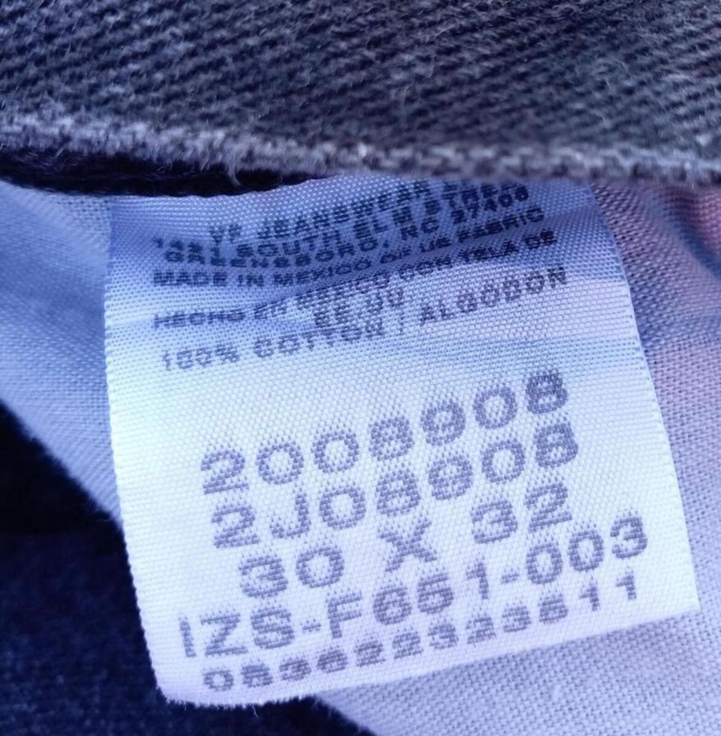 Lee 200-8908 Men's Jeans Size 30x32 Regular Straight Heavyweight Black Cotton