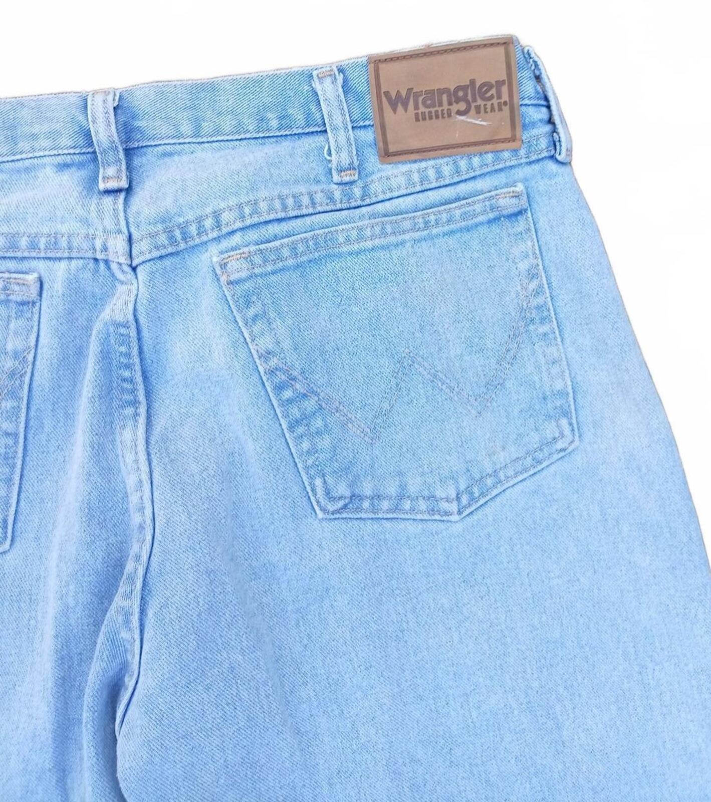 Wrangler Men's Workwear Jeans Light Wash Distressed Skate DIY Denim W34 L30