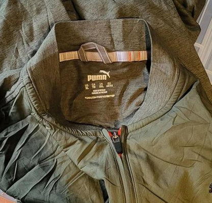 Puma Men’s XXL Olive Green 1/4 Zip Pullover - Training Top - Technical Fleece
