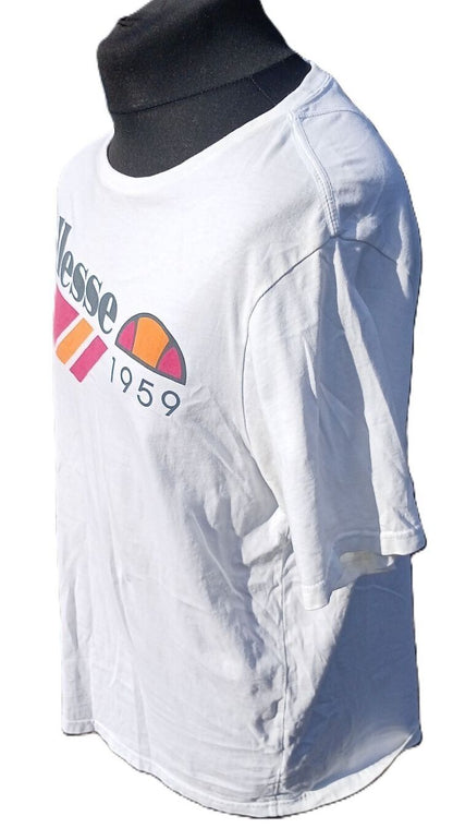 Ellesse 1959 White Graphic T-Shirt Large 22" P2P