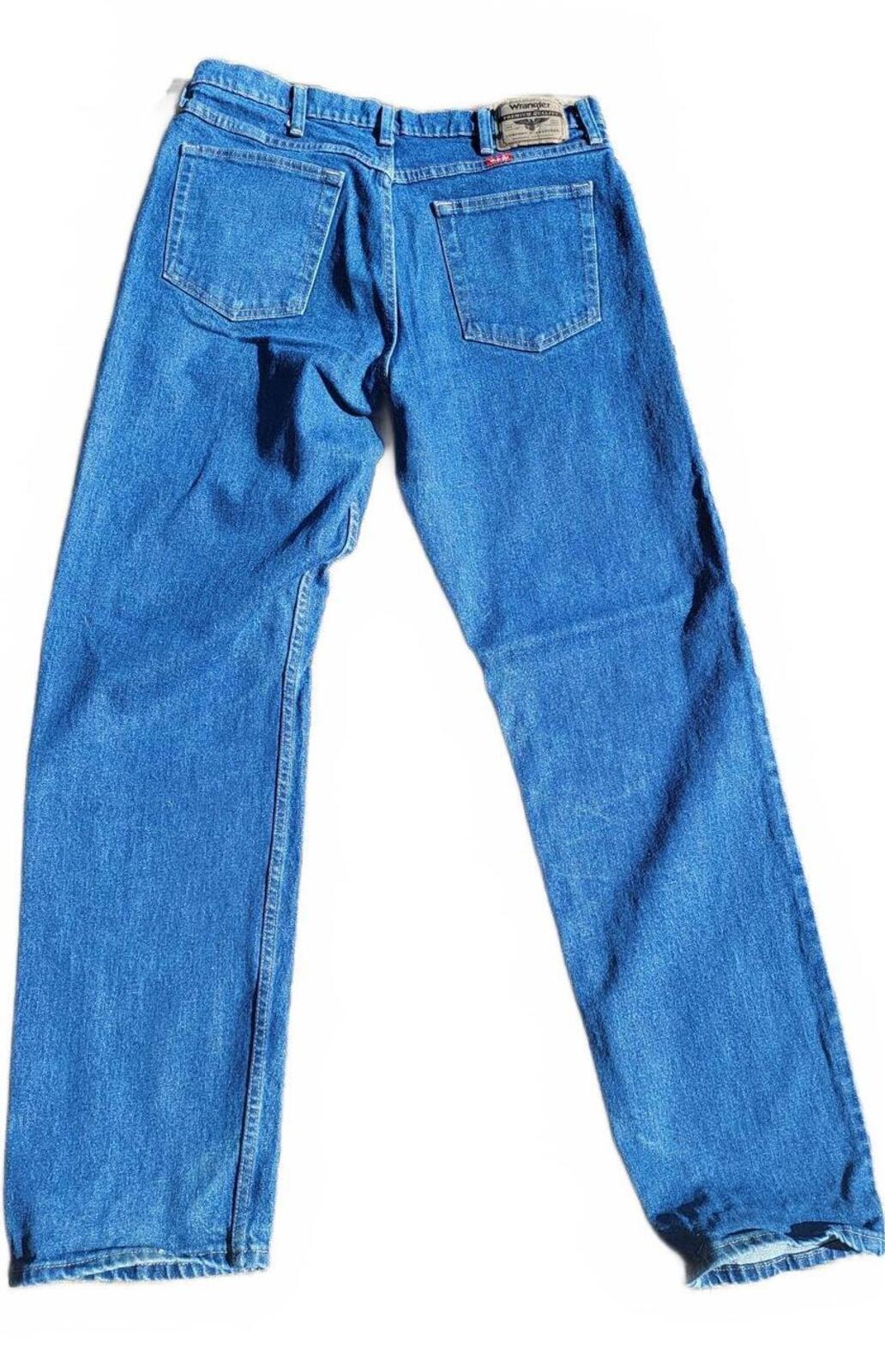 Wrangler Comfort Flex Mens Jeans Size W34 L34 Straight Leg Blue Denim