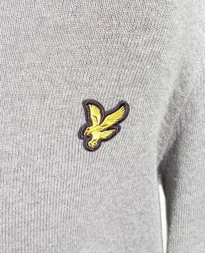 Lyle & Scott Men’s Grey V‑Neck Jumper Large – Embroidered Eagle Logo