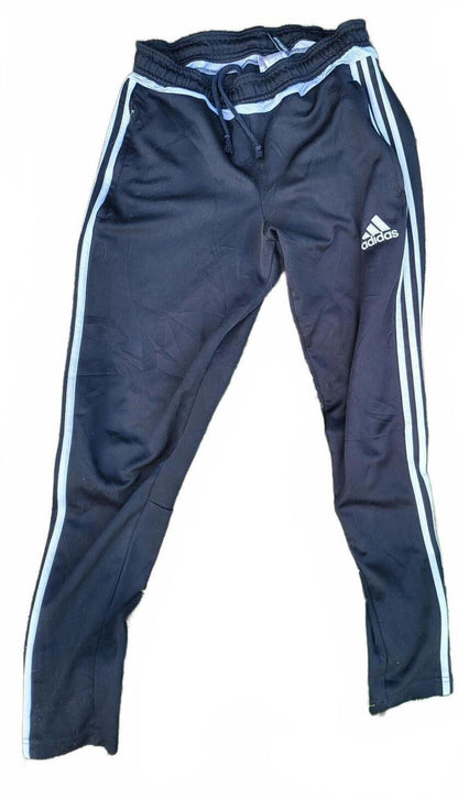 Adidas Track Pants Small – Black 3‑Stripes Joggers – Men’s – Tapered Fit