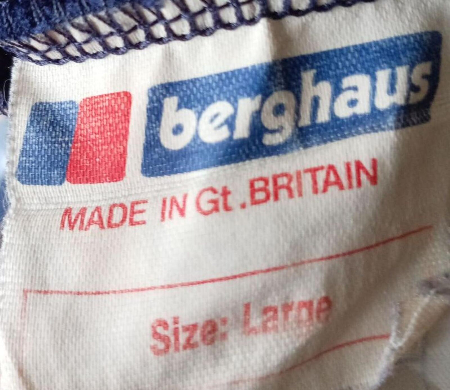 Vintage Berghaus Full Zip Fleece Made in Great Britain Navy Blue Men's L 23" P2P