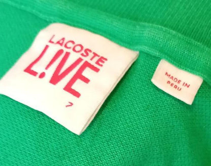 Lacoste L!VE Men's Polo Shirt Size 7 XXL Extra Large Green Pique Slim Fit Croc