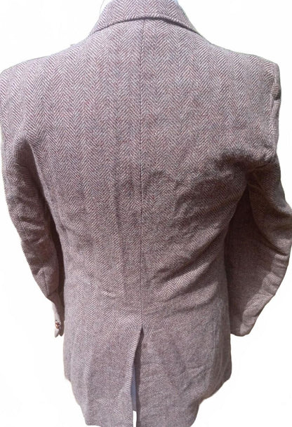 Vintage Levis Tailored Classics Tweed Blazer Jacket Brown Herringbone UK 40L 42R