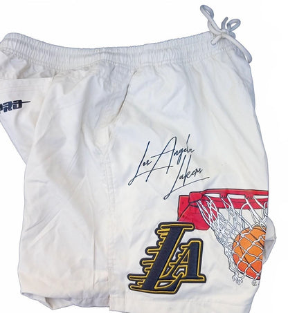 Pro Standard NBA LA Lakers Shorts White Premium Embroidered Mens Size Large
