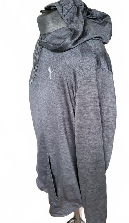 Puma Grey Lightweight Hoodie with Drawstring Hood and Front Pocket