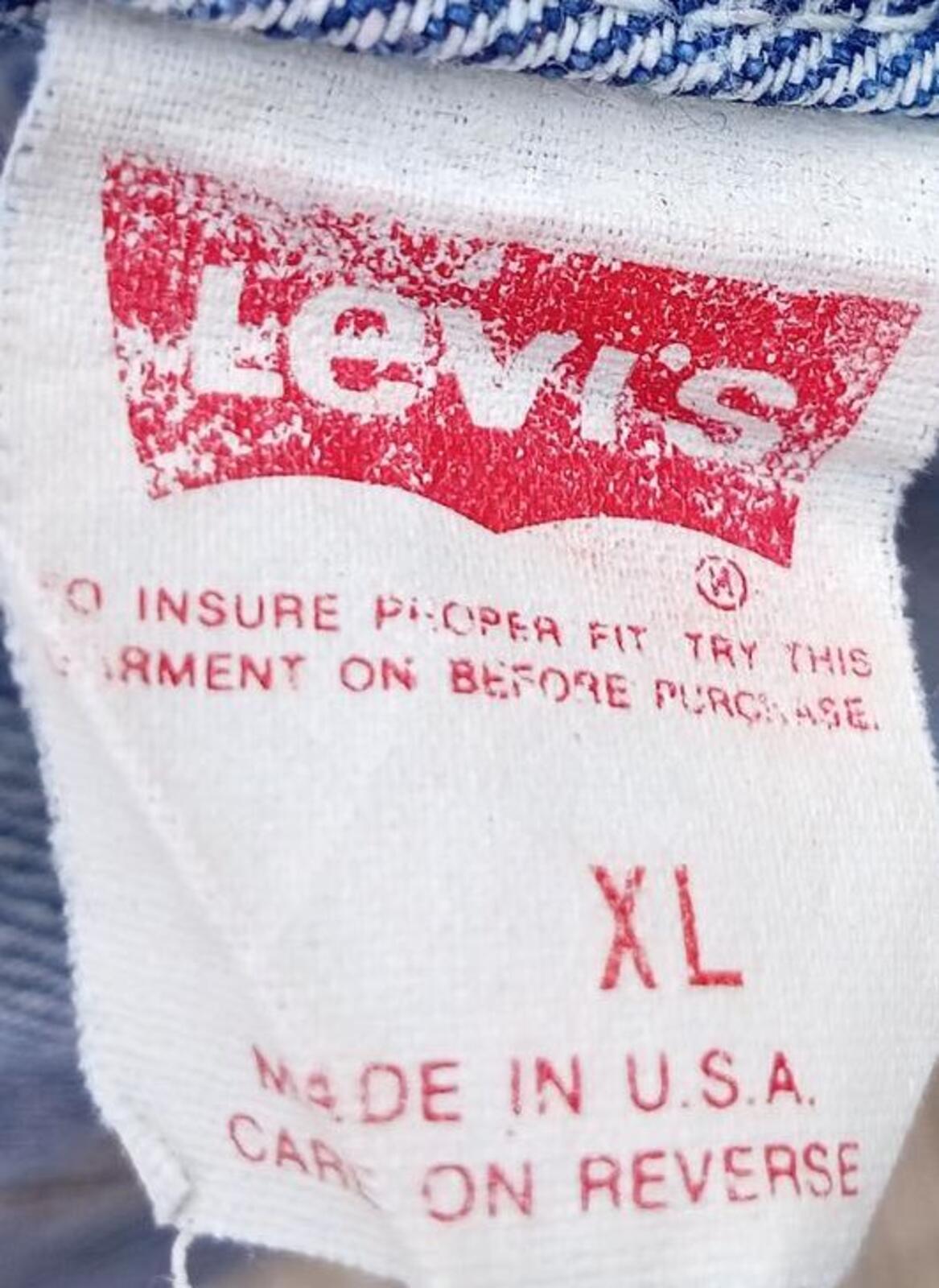 Vintage 80s Levi's 70507 0219 Denim Jacket XL USA Trucker Hand Pockets 25" P2P