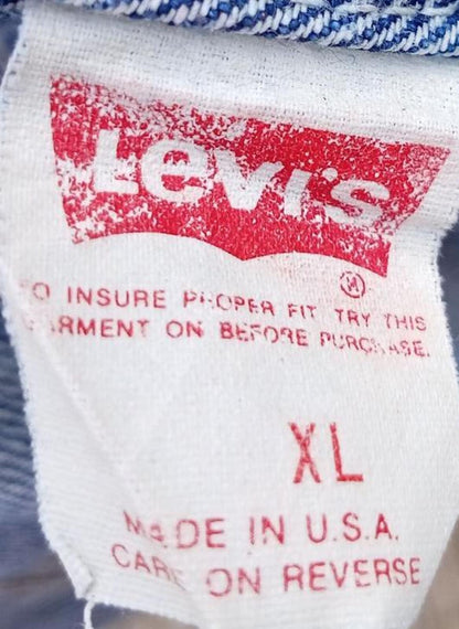 Vintage 80s Levi's 70507 0219 Denim Jacket XL USA Trucker Hand Pockets 25" P2P